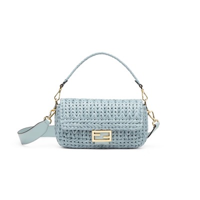 FENDI BAGUETTE LEATHER LIGHT BLUE 8BR600ARNGF1NPU (27*15*6cm)